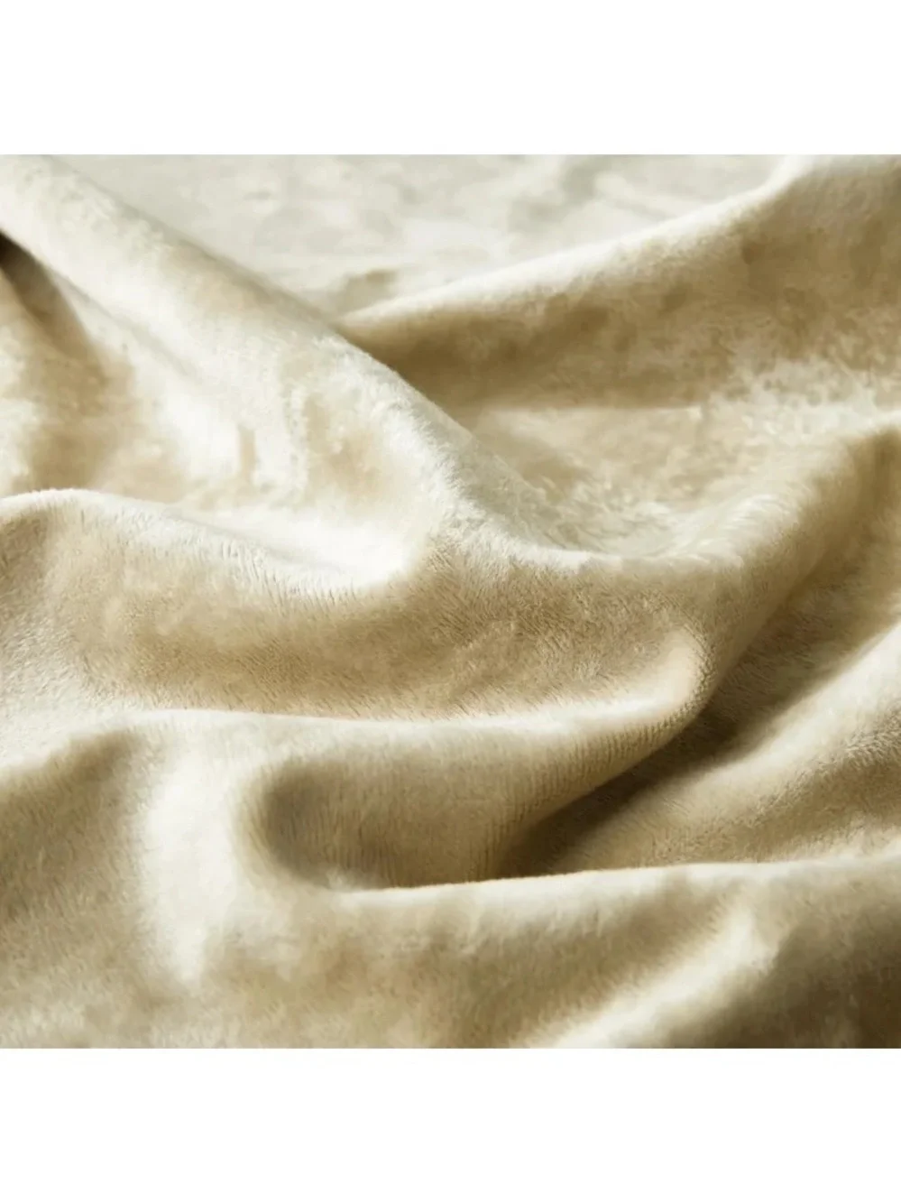 Luxe Velvet Rod-Pocket Curtain Panels in beige 100x96in